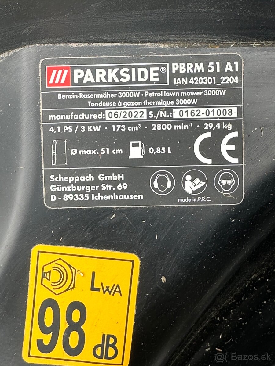 Benzínová kosačka s pojazdom- PARKSIDE - 5