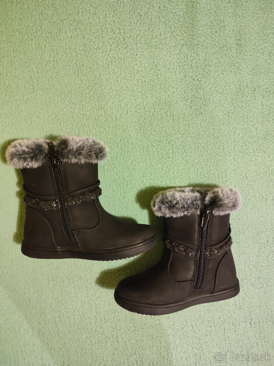 Dievčenské zimné čižmičky -NOVÉ - veľkosť 23 - 5