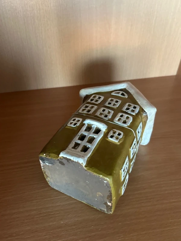 Keramický domček kaki-biely - 5