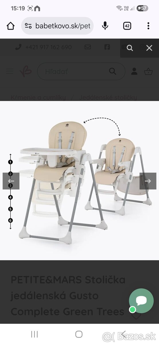 Stolička jedálenská detska PETITE&MARS Gusto - 5