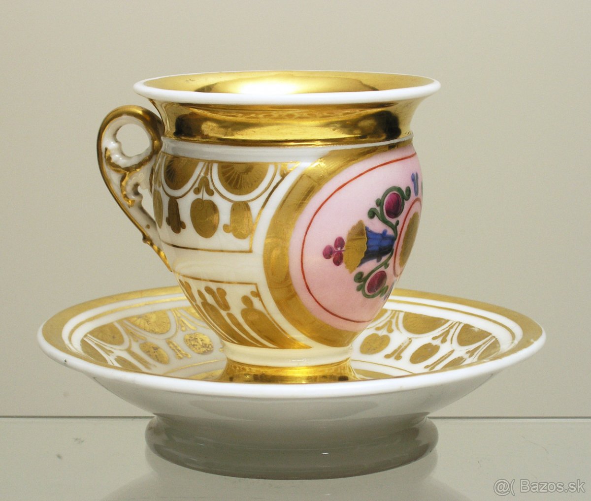 Porcelán šálka empír biedermeier 1820-30 - 5