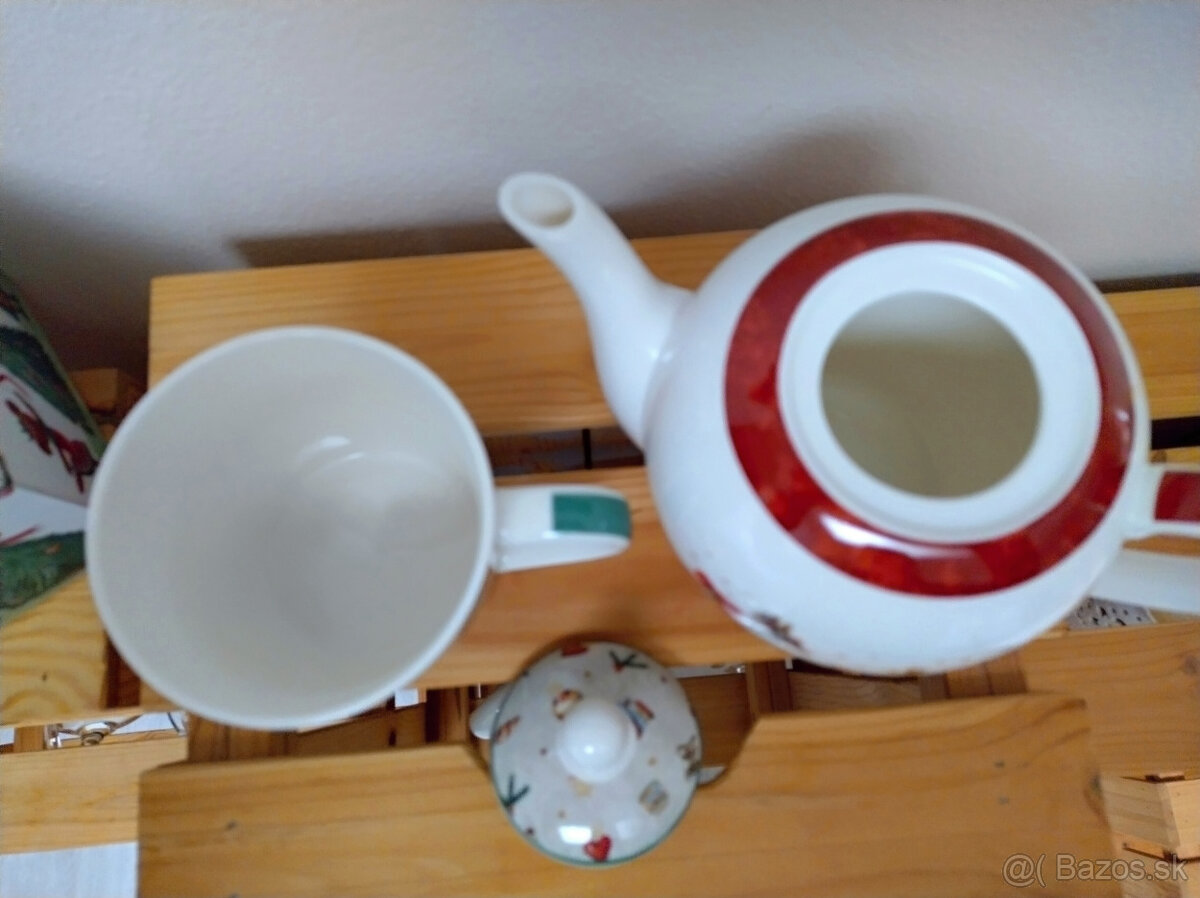 keramicka súprava vianocne motívy kanvica a šálka - 5