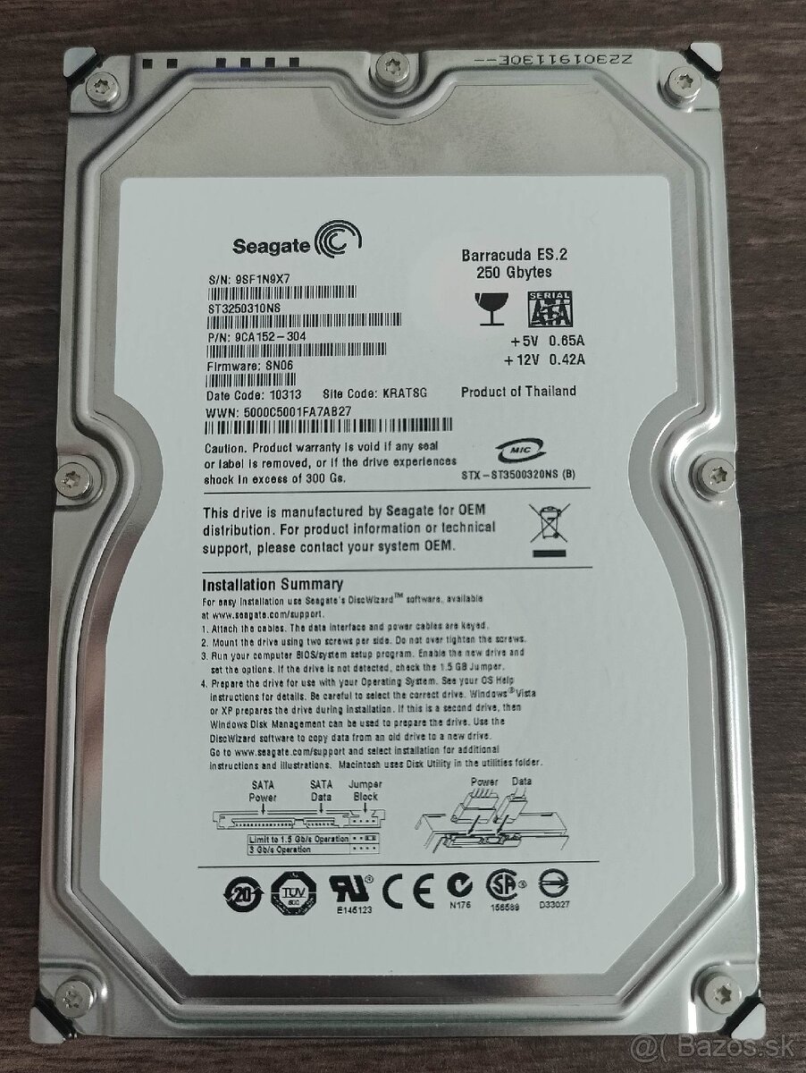 Seagate 250GB SATA HDD (ST3250310NS) - 5
