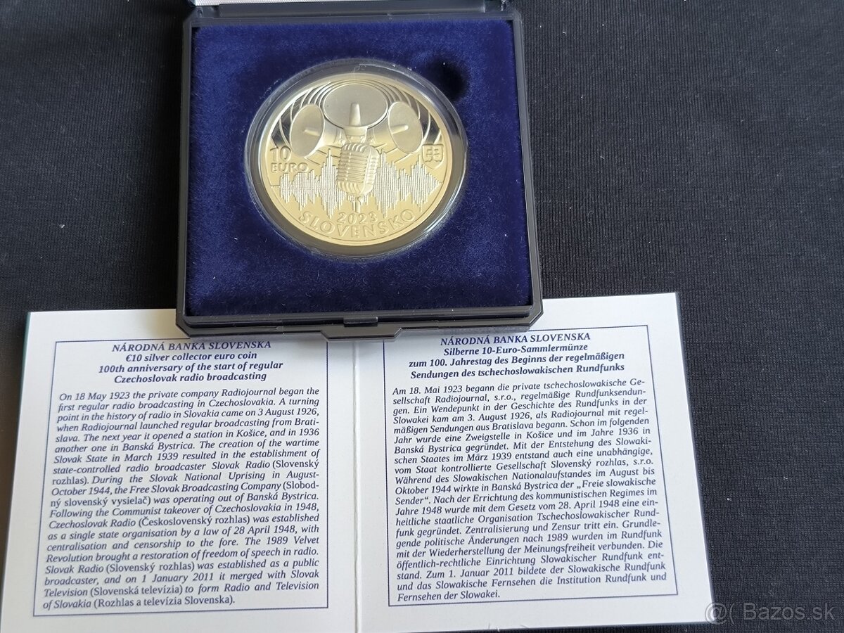 Strieborné mince Československy rozhlas CZ+SK PROOF - 5