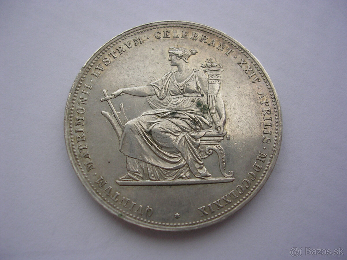 2 zlatník 1879 svadobný FJI. Elisabeth Sissi - 5