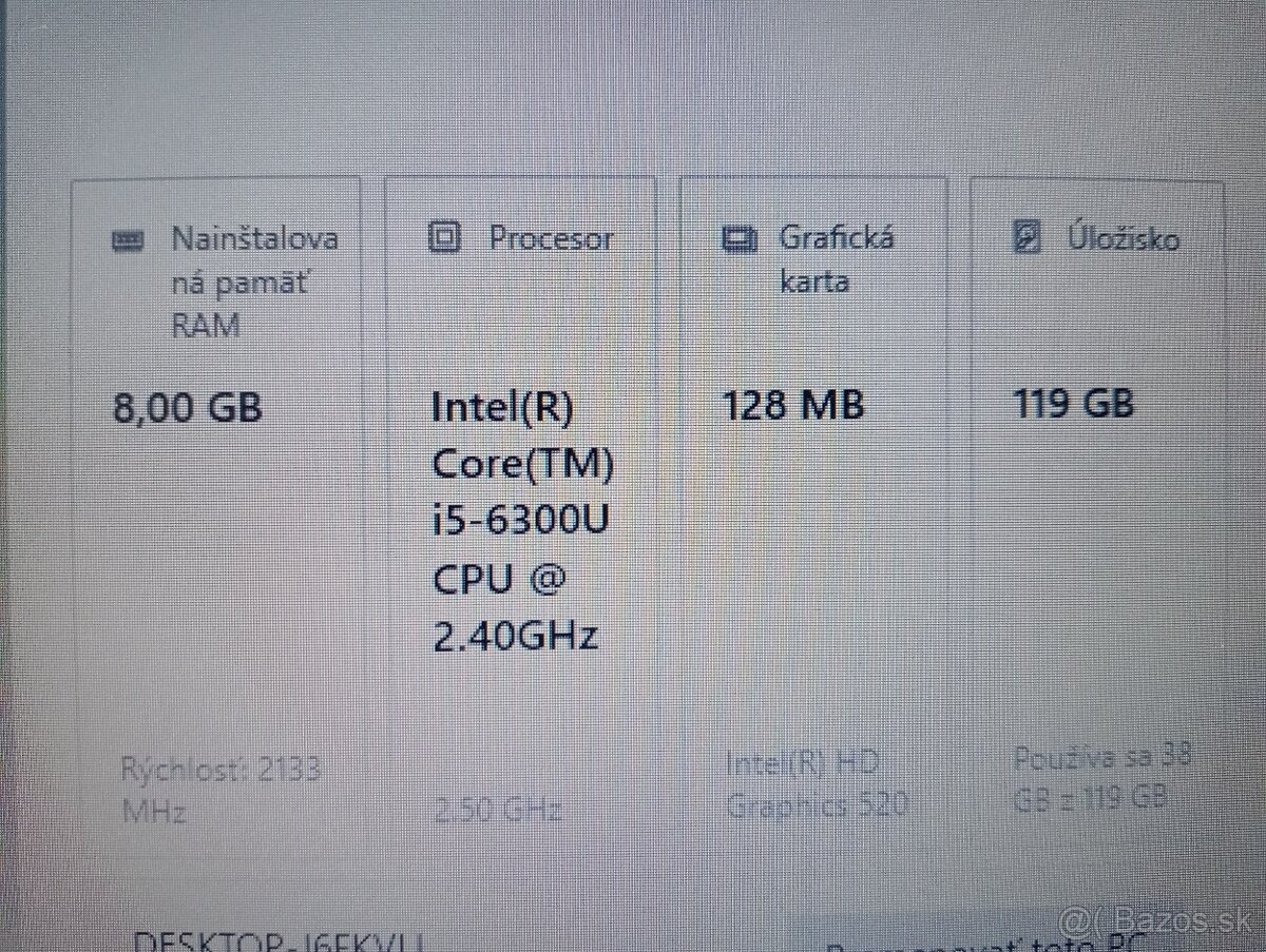 Lenovo Thinkpad T470 + Intel core i5 + 8gb ram + 128gb ssd - 5
