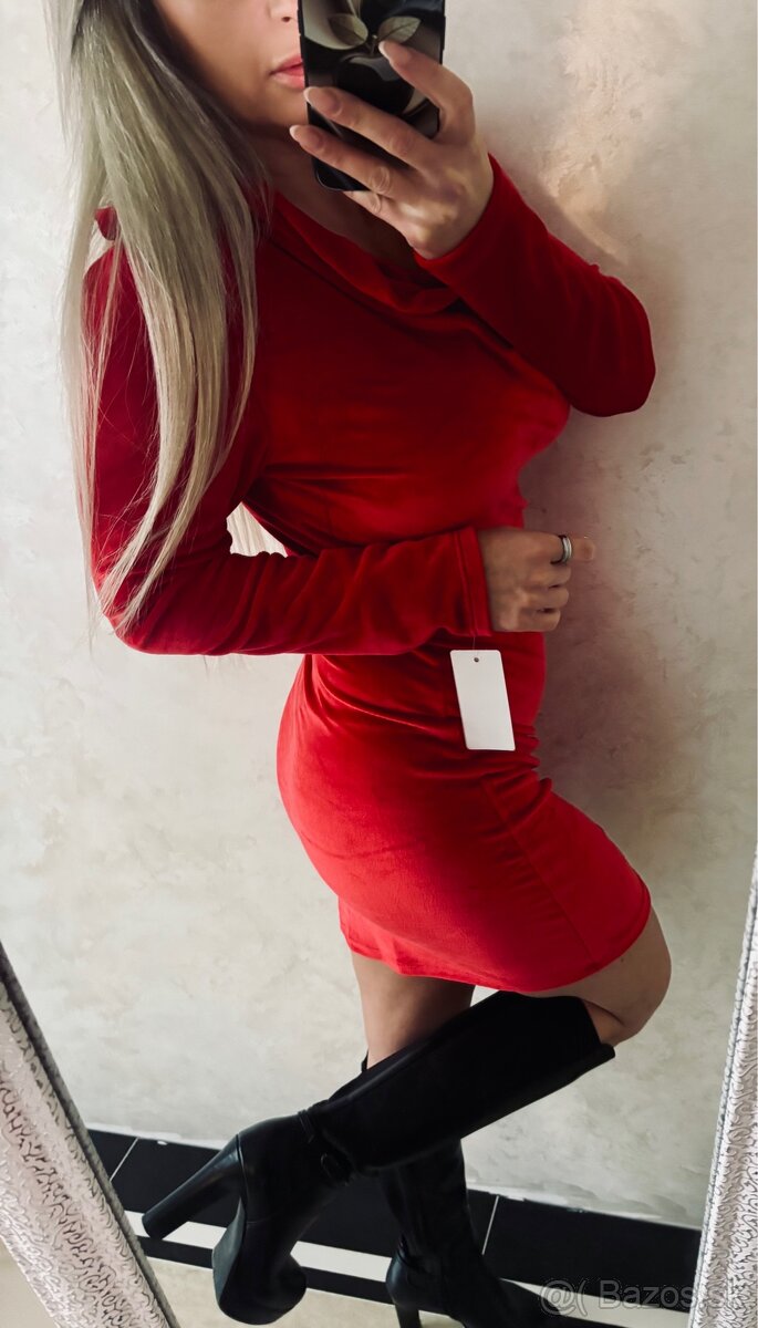 Damske plyšove šaty red - 5