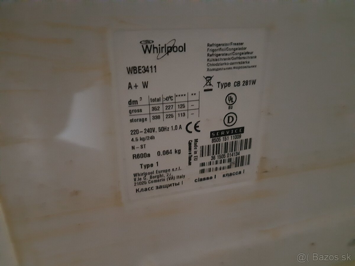 Chladnička s mrazničkou Whirlpool WBE 3411 - 5