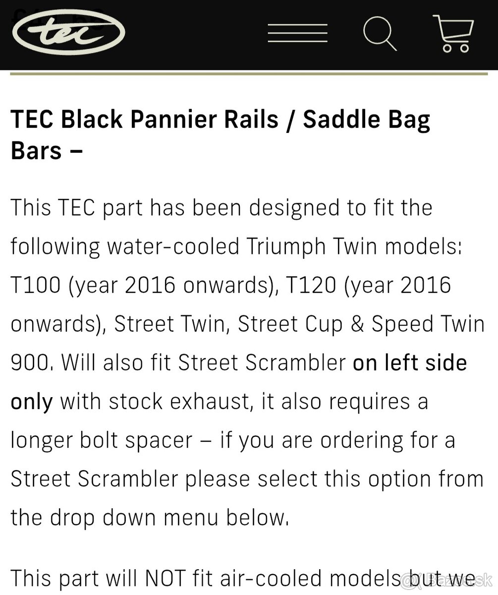 Triumph Bonneville nosiče bočných tašiek - 5