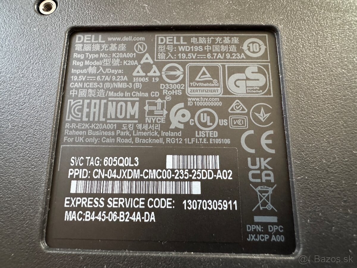 Dell WD19S 180 W Dock – USB‑C, Gigabit Ethernet - 5