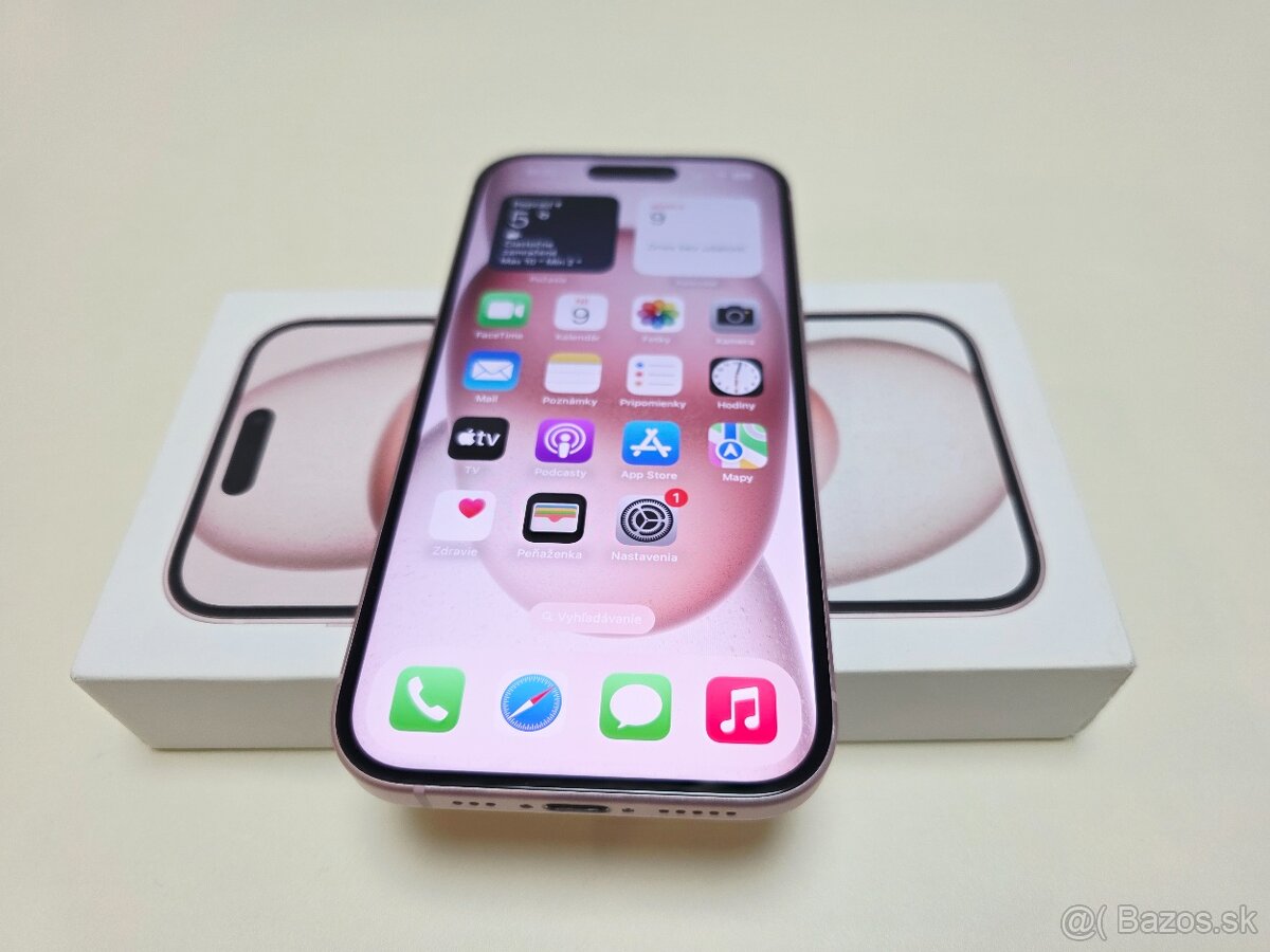 Apple iPHONE 15 PINK 128GB,TOP STAV - 5