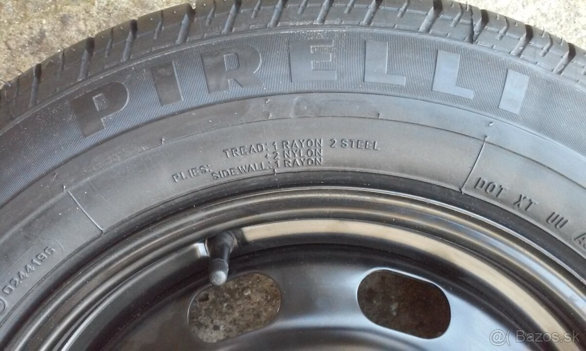 originál Volkswagen REZERVA plech disk 6Jx15 5x100 a pneu - 5