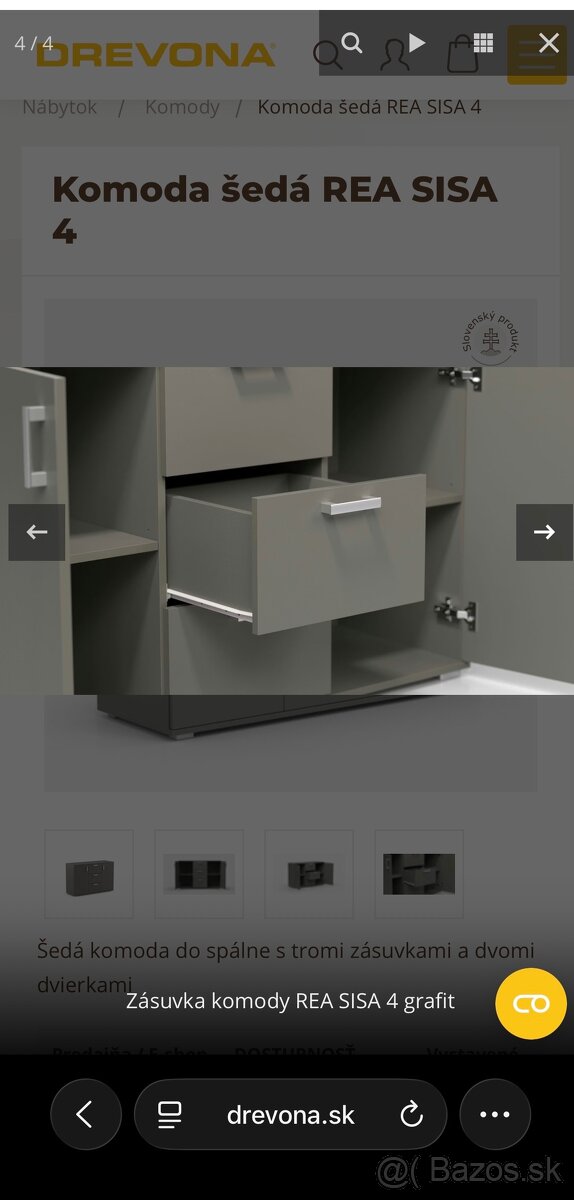 Komoda šedá - 5
