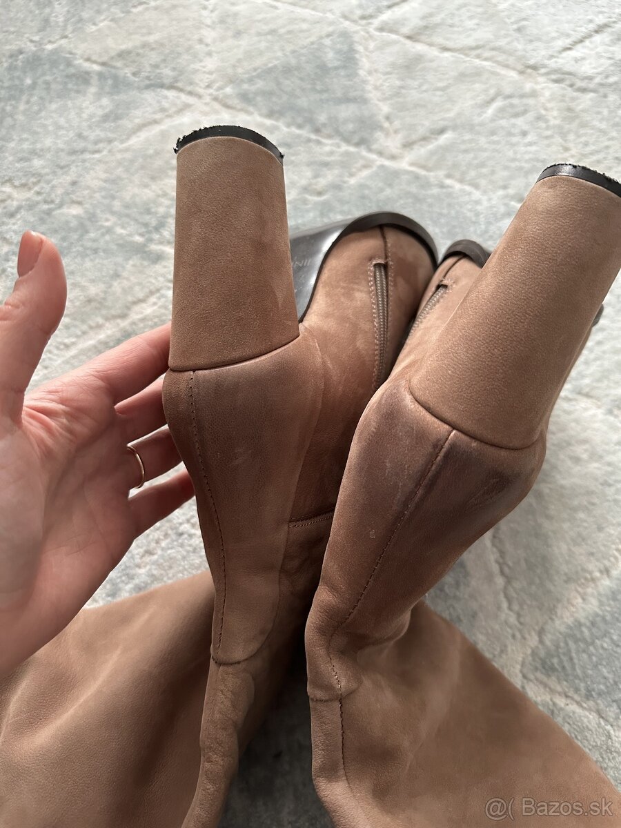 kožené čižmy nad kolená carinii - 5
