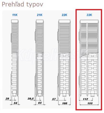 Radiátorový panel, radiátor Korad 33K 600 x 1000 mm - 5
