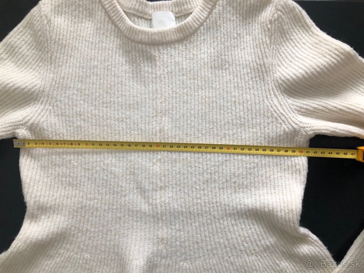 Biely vlnený sveter H&M, veľk. L - 5