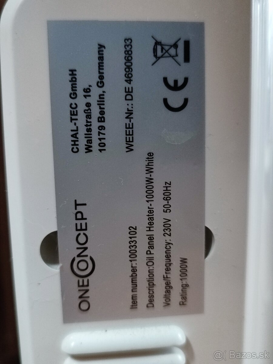 Predám Elektrický ohrievač OneConcept - zľava 60% - 5