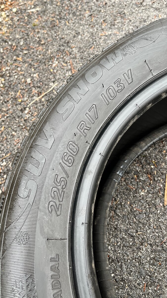 2x zimné pneu 225/60 r17 - 5