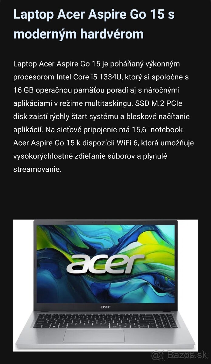 Predam Acer Aspire Go 15 Pure Silver - 5