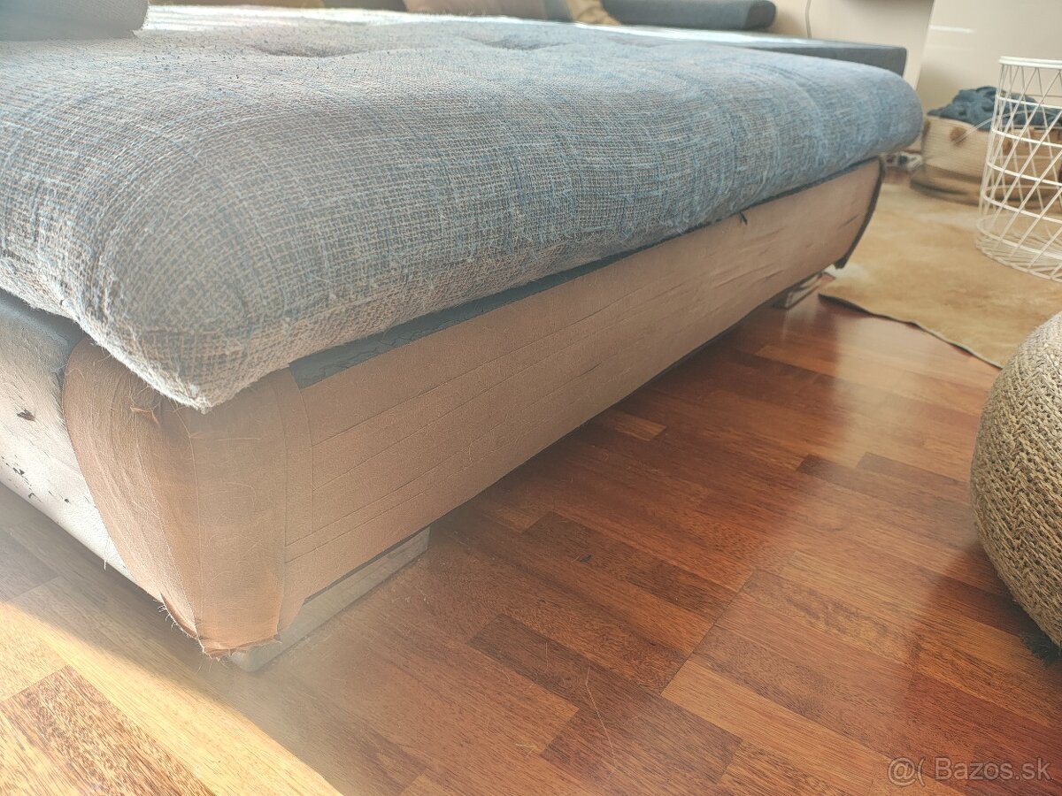 Rohová sedacia súprava - modrá farba - 5