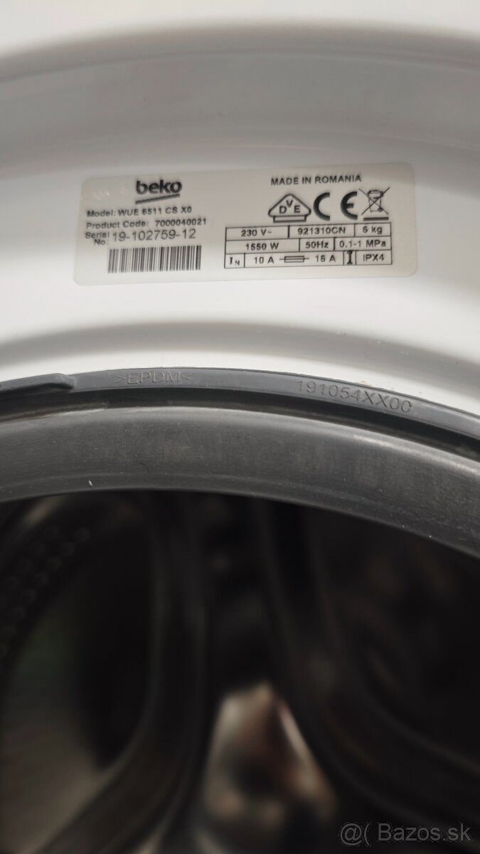 Predám slim práčku BEKO WUE 6511 CS X0 - 5