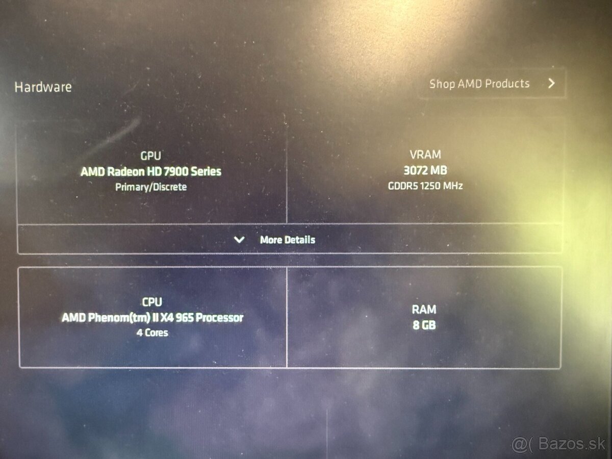 Starší herný PC AMD Phenom X4 965 / 8GB RAM / Radeon HD 7950 - 5