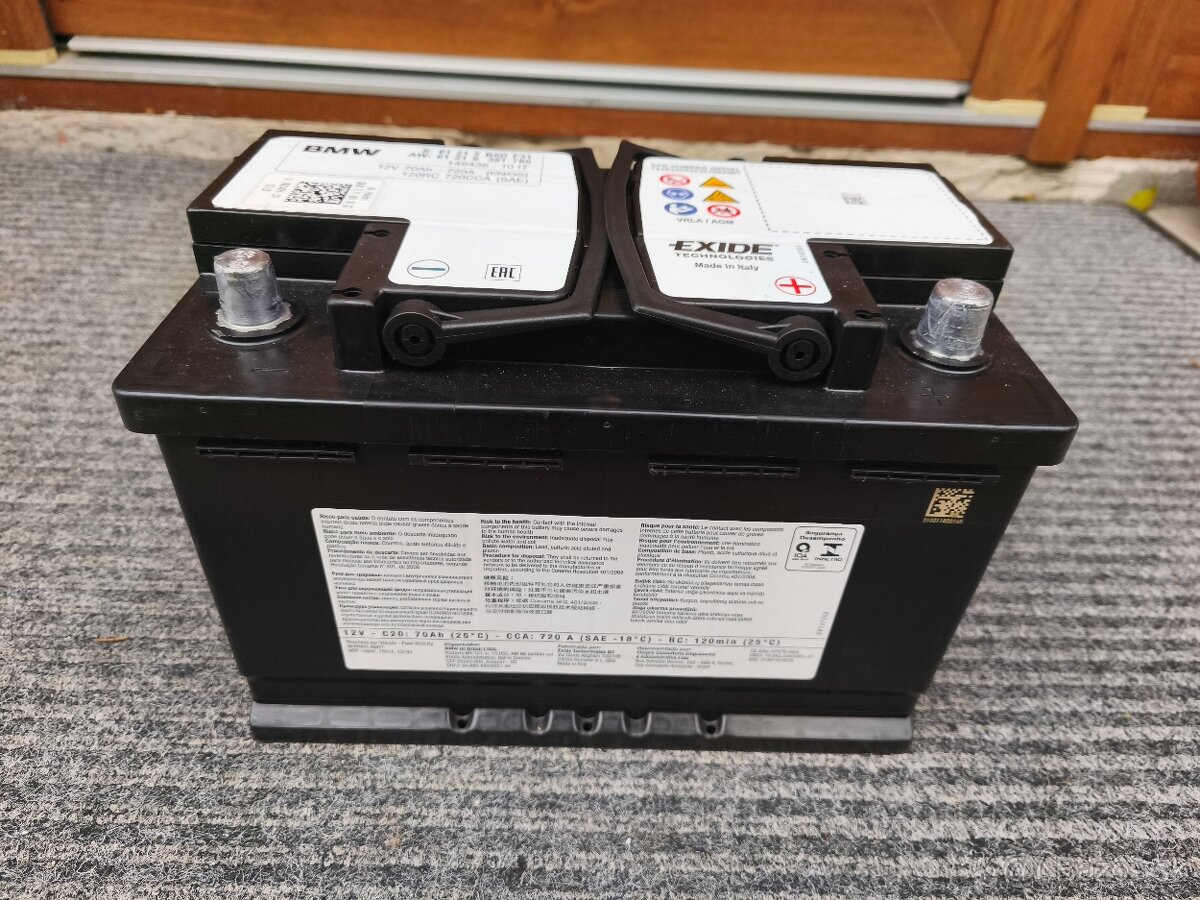 BMW Originálna AGM autobatéria 70Ah - Nová 07/25 - 5