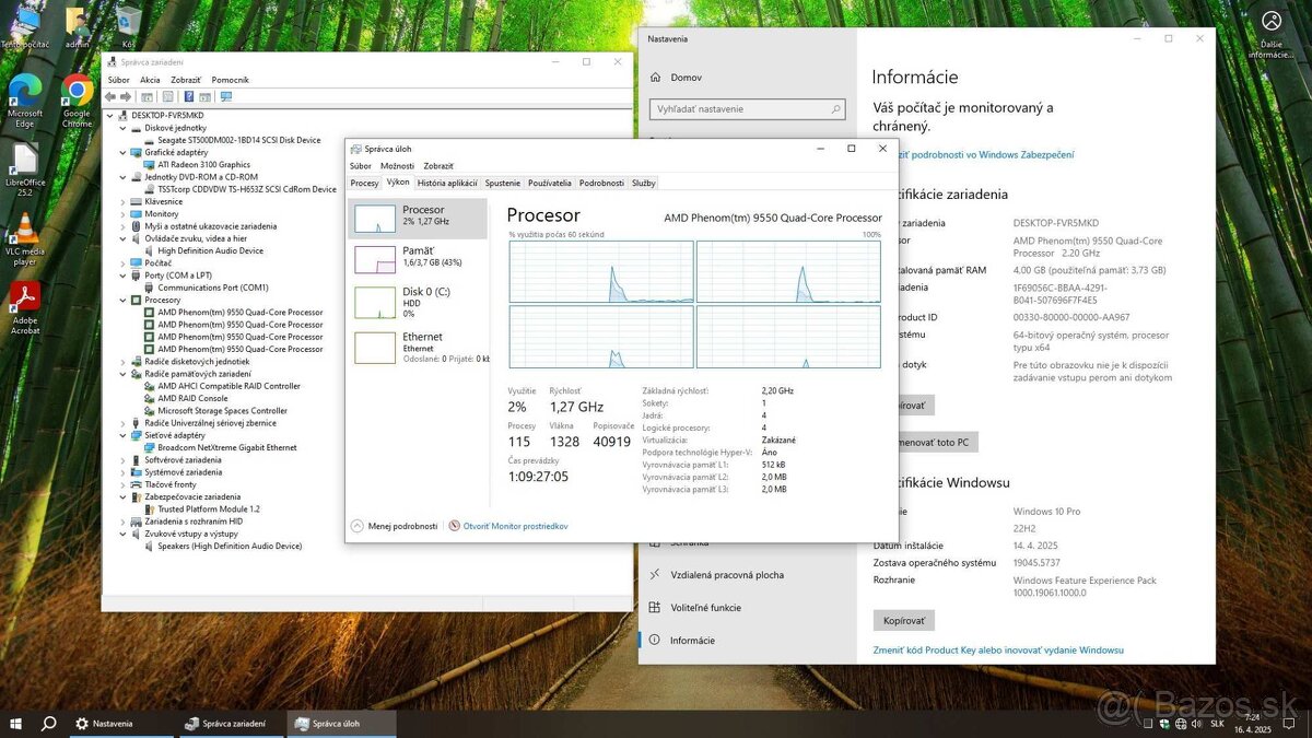 ✔️ Komplet počítač 4x2,2GHz +4GB ram+ 500HDD + LCD + zaruka - 5