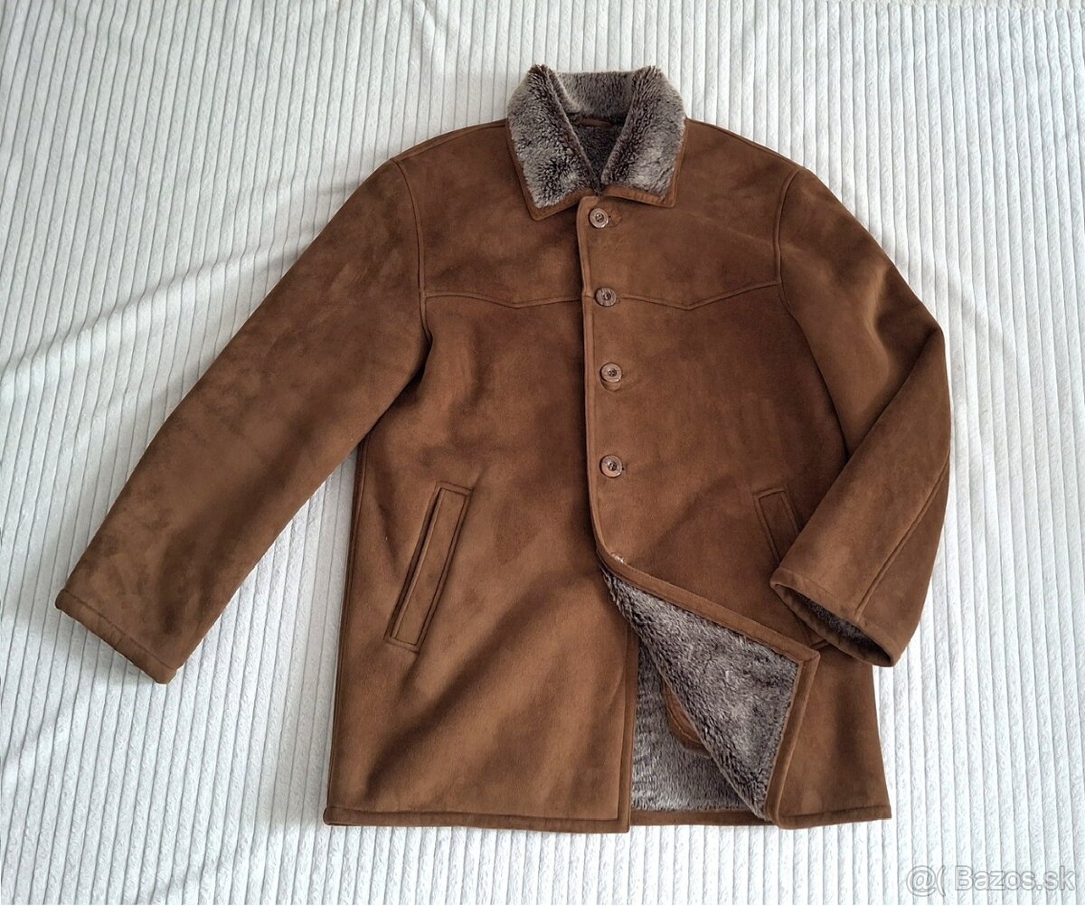 Pánsky kožuch zateplený kabát, veľ.L - 5