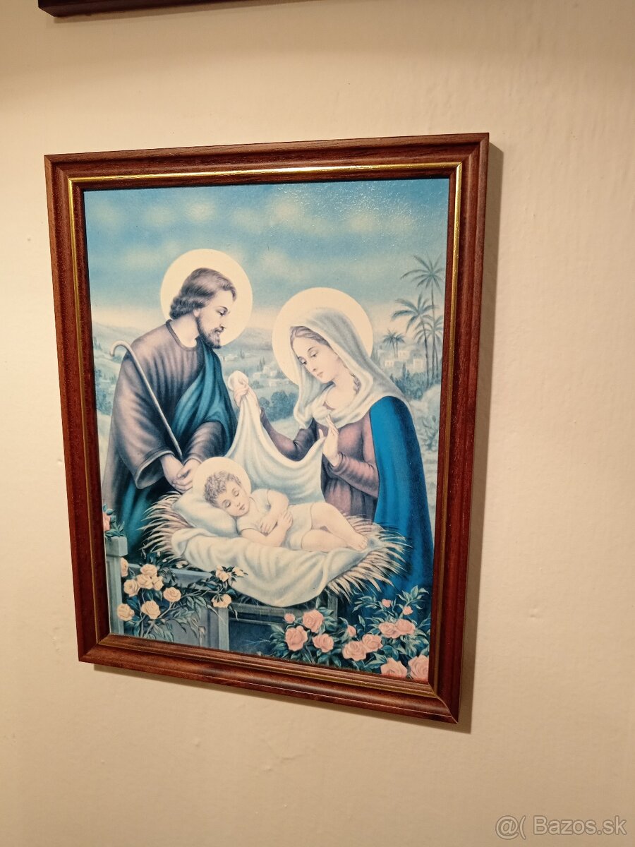 Obraz, maľovaný, rám, starožitnosti, - 5