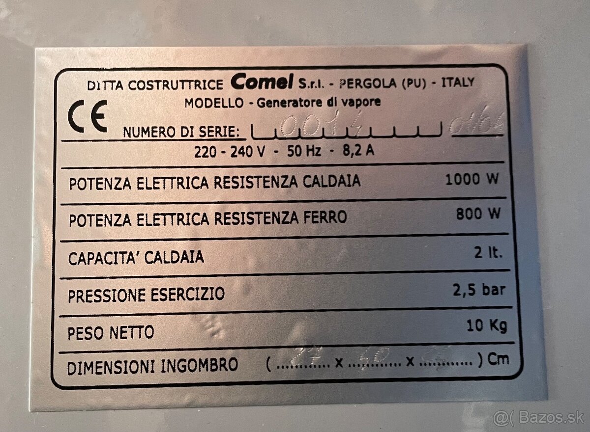 Vyvíjač pary Comel UNIKA (2 l) - 5