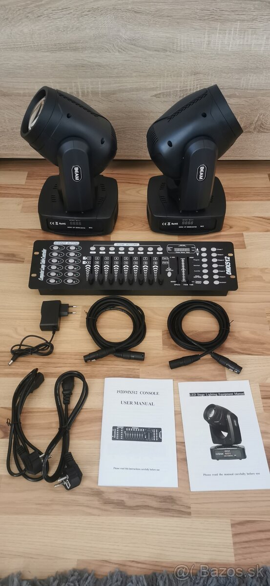 Set 2x 150W Beam hlavy + dmx pult + káble - 5