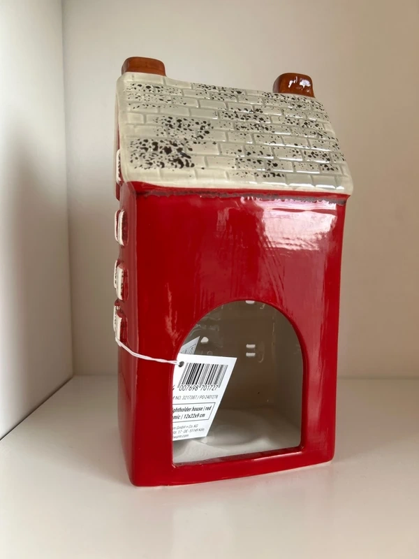 Keramický domček červeno-šedý - 5