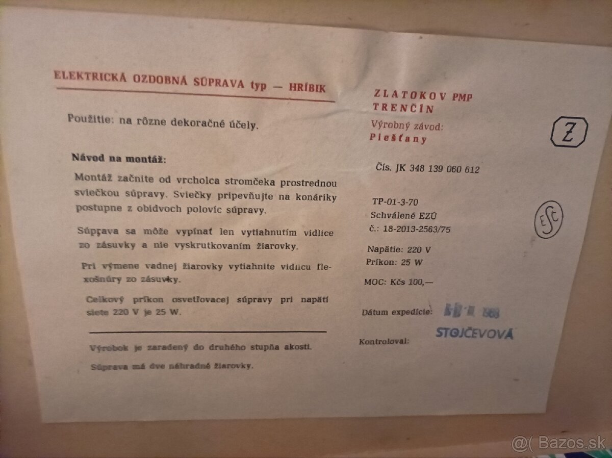 RETRO #Vianočné svetielka - hríbik, r.1988 - 5