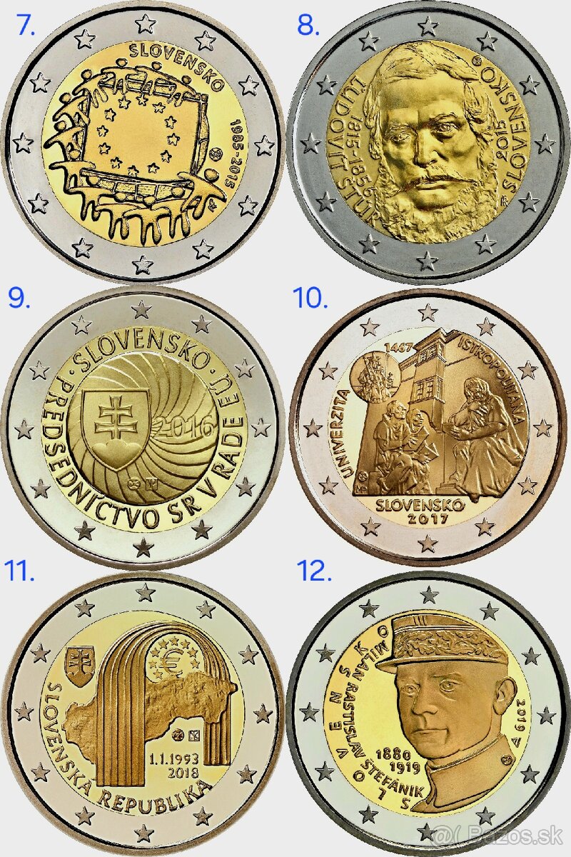 Pamätné UNC euromince SR - 5