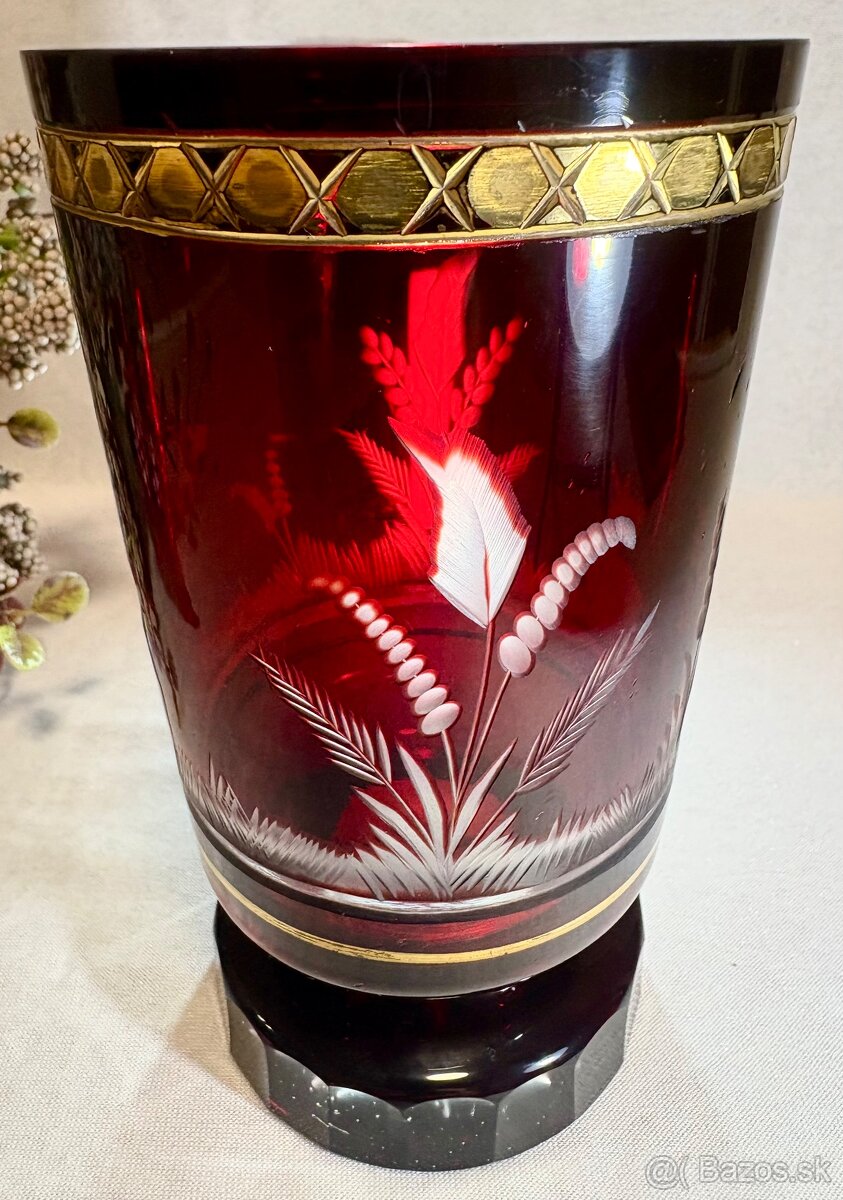 Biedermeier lovecký pohár rytina Top stav - 5