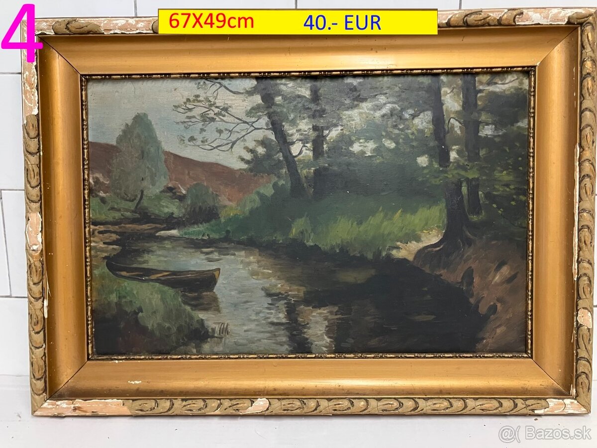 Obrazy pekné olejomaľby na plátne 9 kusov - 5