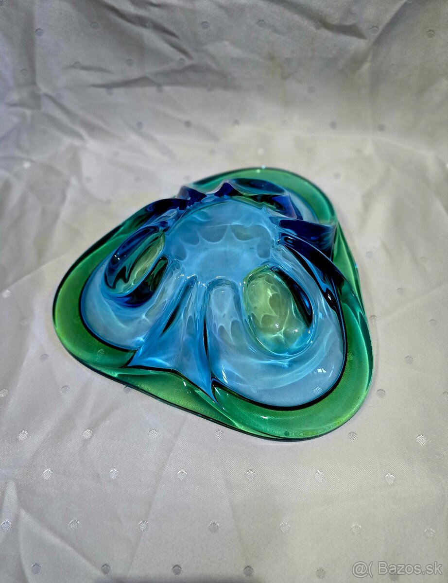 Veľká misa zo sommerso hutného skla - 5