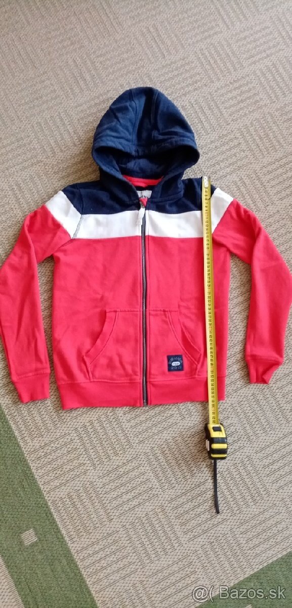 Detská mikina na zips s kapucňou, 158–164, trikolóra
- 5