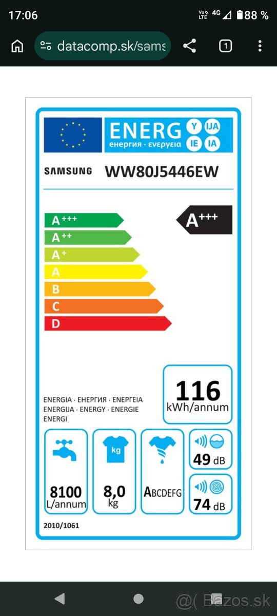 Predám práčku Samsung - 5