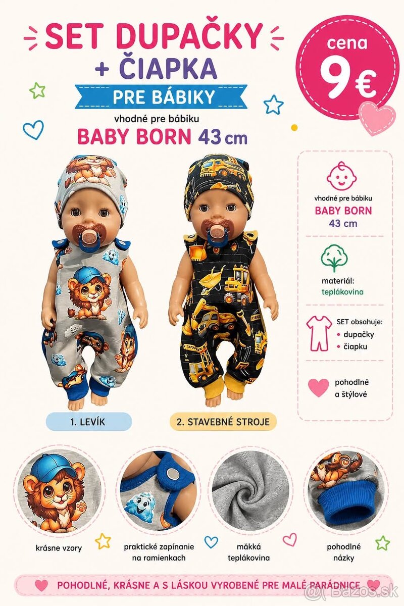oblečenie pre baby born 43 cm - chlapček - 5