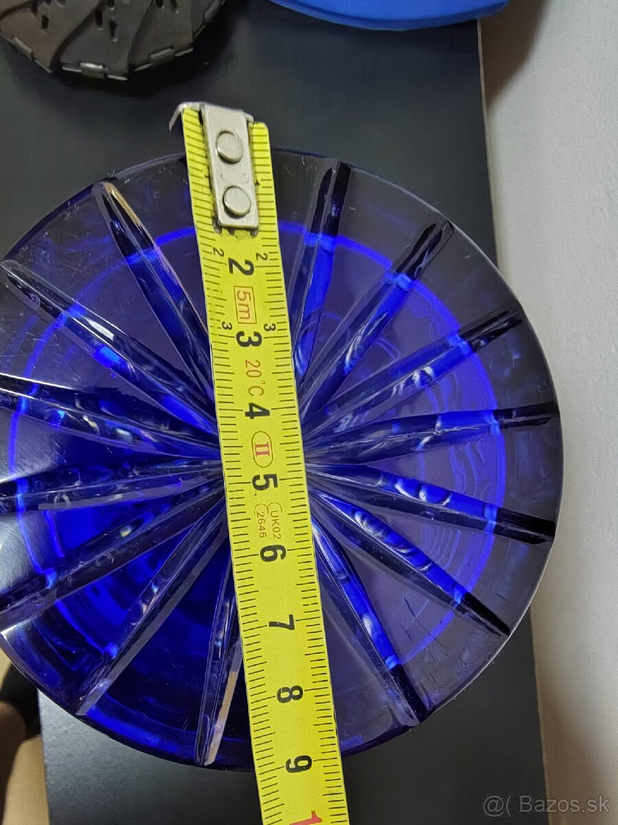 Váza brúsené ART sklo modre - 5