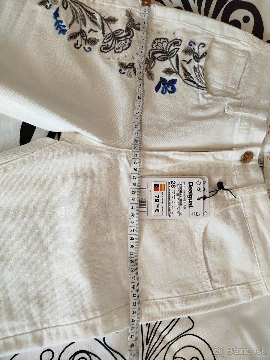 Biele džínsy Desigual - 5