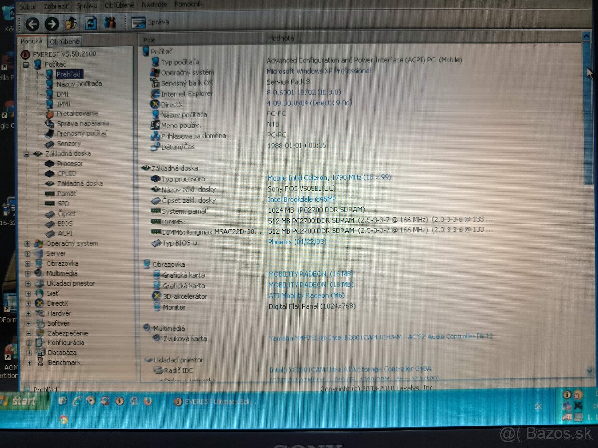 Notebook Sony Vaio PCG-V505BL - 5