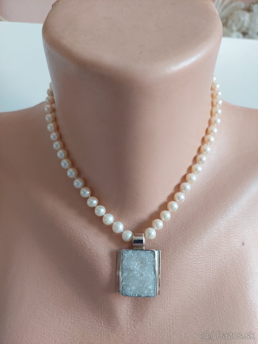 strieborný set s drúzou krištálu/Ŕezervovaný - 5