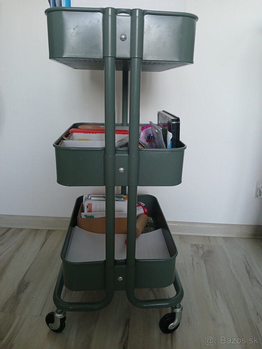 Ikea vozik na kolieskach sivozeleny - 5