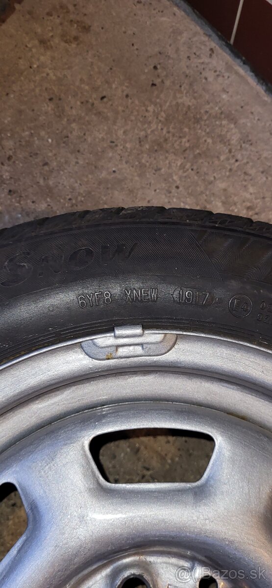 Plechové disky R14, 4x100 6Jx14H2 + zimné pneu - 5