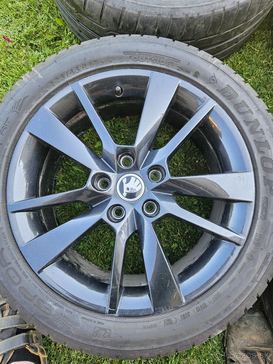 Disky škoda + pneumatiky 225/45 R 17 - 5