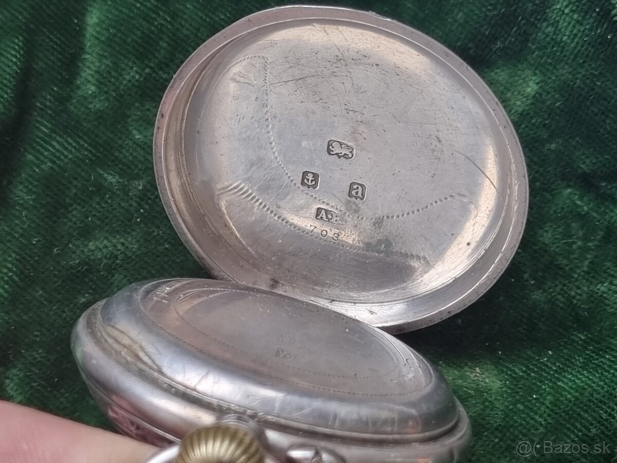 Strieborné, vreckové hodinky. - 5