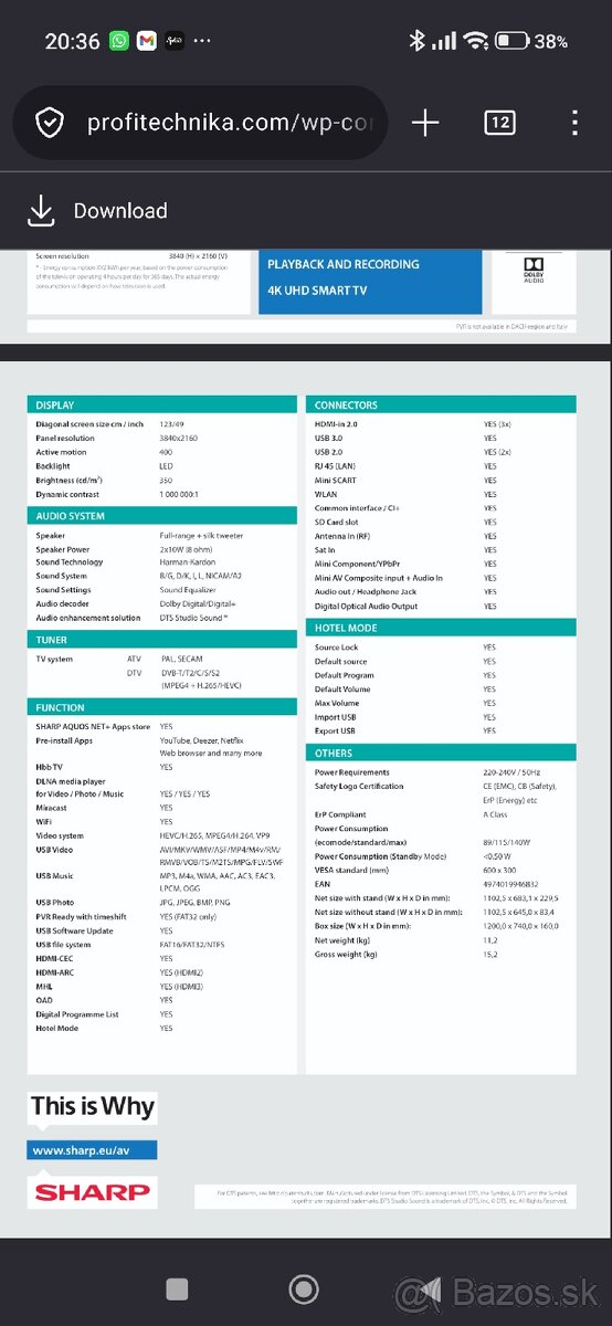 Led TV Sharp 49" - 5